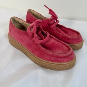 Hush Puppies Pink Women’s Size 7.5 Suede Lace-Up Platform Shoes